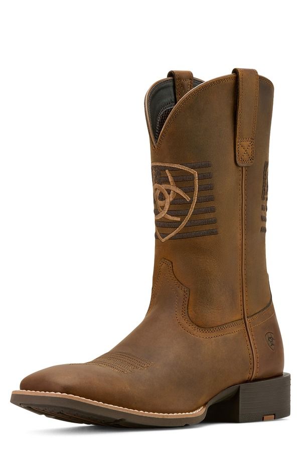 アリアト メンズ シューズ ブーツ・レインブーツ Ariat Sport Freedom Western Boot Distressed Brown ブラウン
