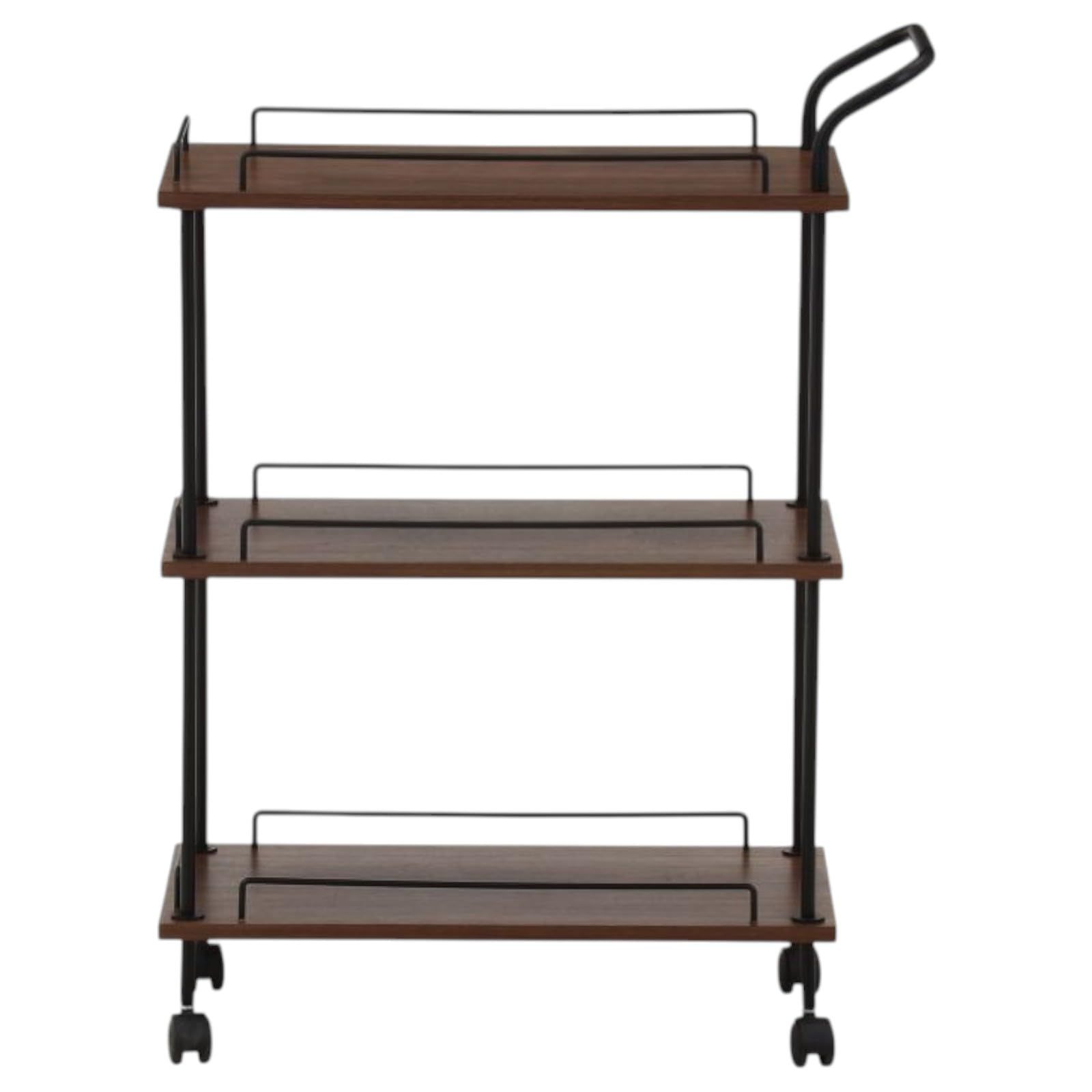 J-kitchens (1入) 収納家具 ラック 棚 キッチンカート ミディアムブラウン 新生活 一人暮らし シンプル モダン