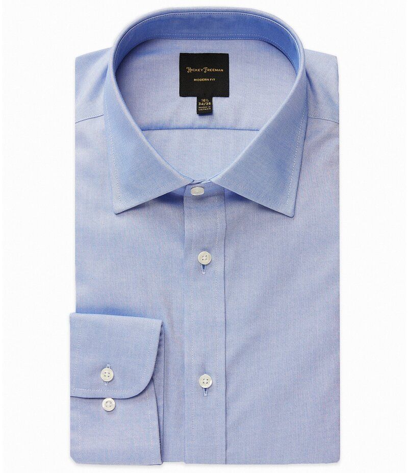 ヒッキーフリーマン メンズ トップス シャツ Hickey Freeman Modern Fit Spread Collar Solid Dress Shirt Blue ブルー
