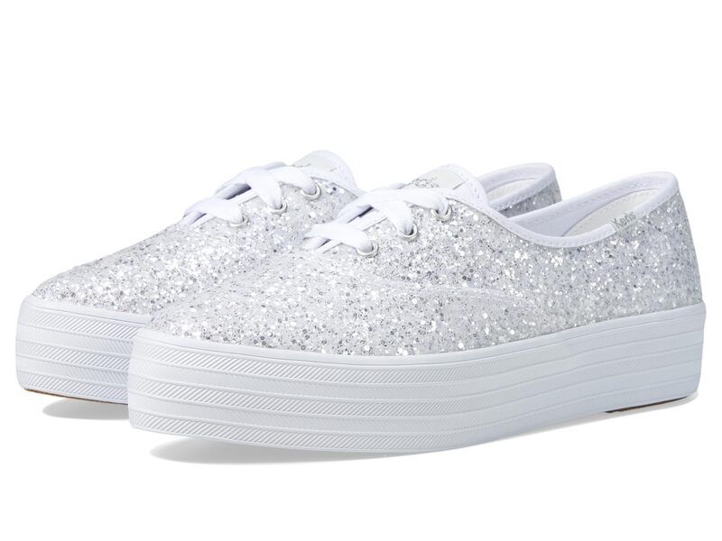 ケッズ レディース シューズ スニーカー レース Keds Point Lace Up White Glitter ホワイト