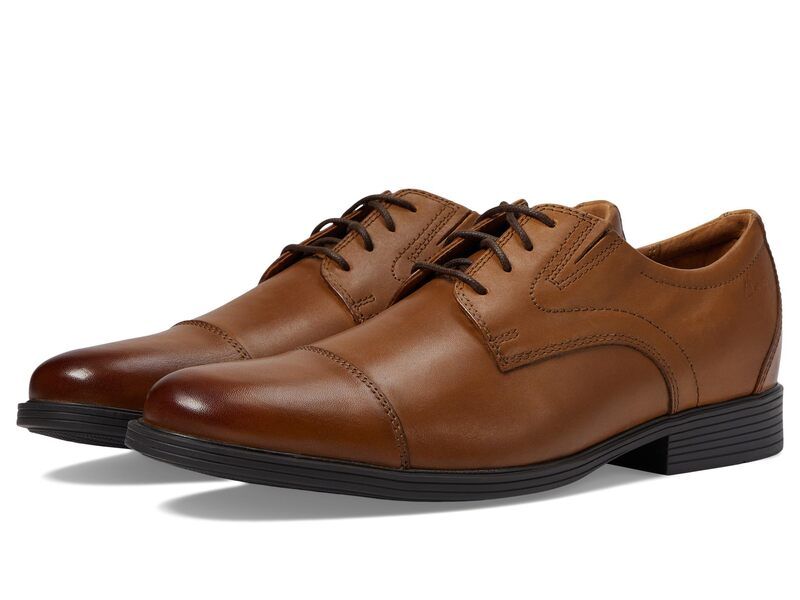 クラークス メンズ シューズ オックスフォード キャップ Clarks Whiddon Cap Dark Tan Leathe タン