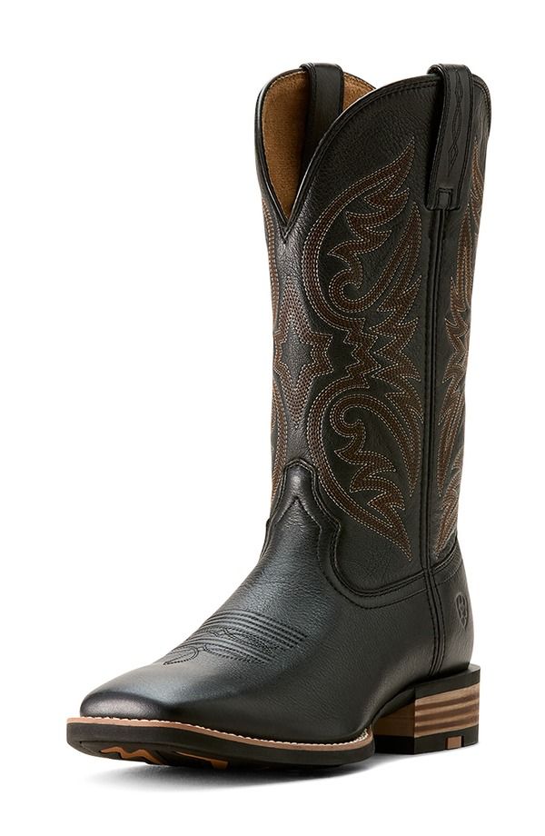 アリアト メンズ シューズ ブーツ・レインブーツ Ariat Richochet Square Toe Cowboy Boot Black Carbon ブラック