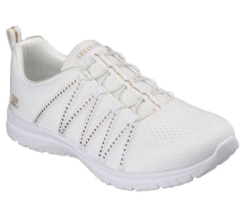 スケッチャーズ レディース シューズ スニーカー Skechers Virtue She Sparkles Womensneakers White Gold ホワイト