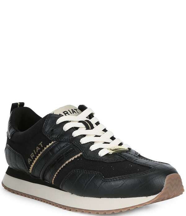 アリアト レディース シューズ スニーカー Ariat Womens Ranch Croco Embossed Runner Sneakers Black ブラック