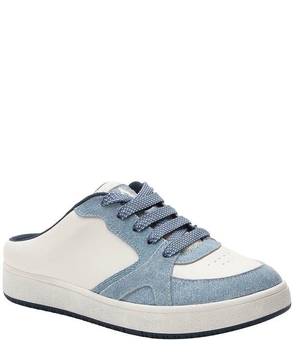 アレグリア レディース シューズ スニーカー レザー Alegria Celeste Leather Slip On Court Sneaker Mules Indigo インディゴ