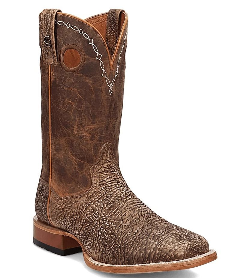 ダンポスト メンズ シューズ ブーツ・レインブーツ レザー Dan Post Mens Murray 11 Bison Leather Square Toe Western Boots Brown ブ