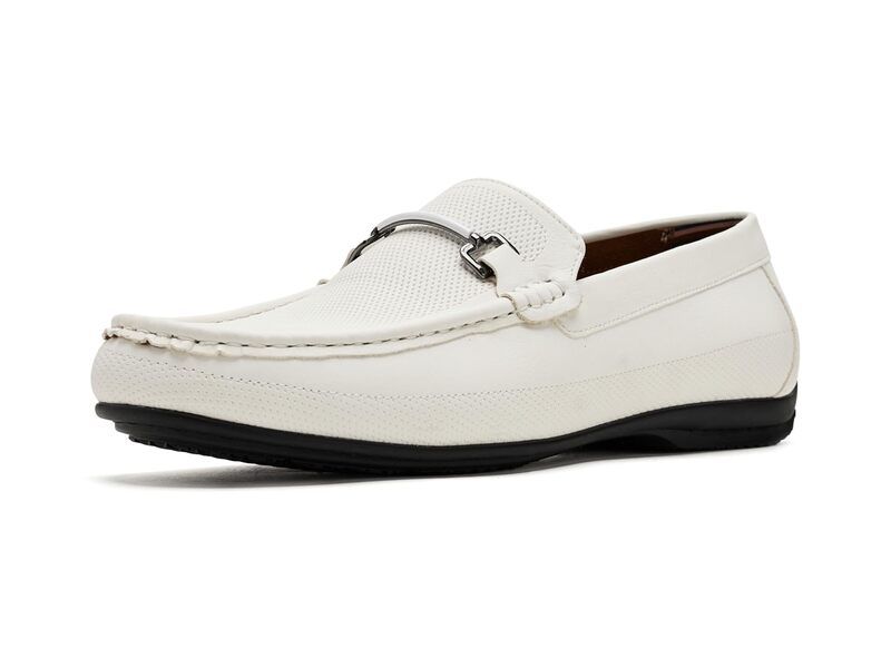 ステイシーアダムス メンズ シューズ スリッポン・ローファー Stacy Adams Colton Moc Toe SlipOn Loafer White ホワイト
