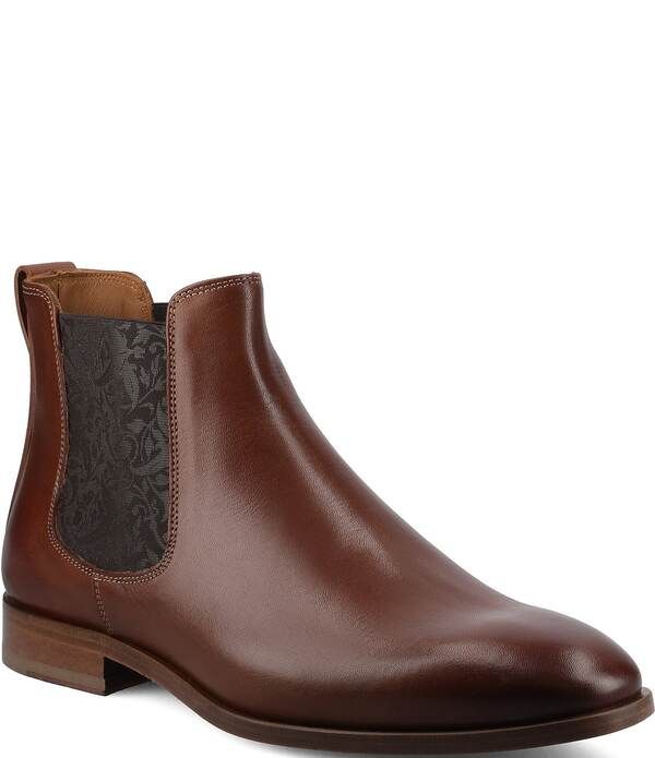 タフト メンズ シューズ ブーツ・レインブーツ チェルシーブーツ プリント チェルシー レザー Taft Mens Murphy Leather Printed Goring Chelsea Boot
