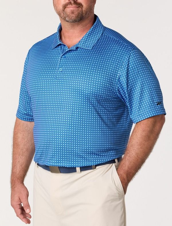 リーボック メンズ トップス ポロシャツ トール Reebok Big Tall Basketweave Performance Polo Shirt V2 Virtual Blue ブルー