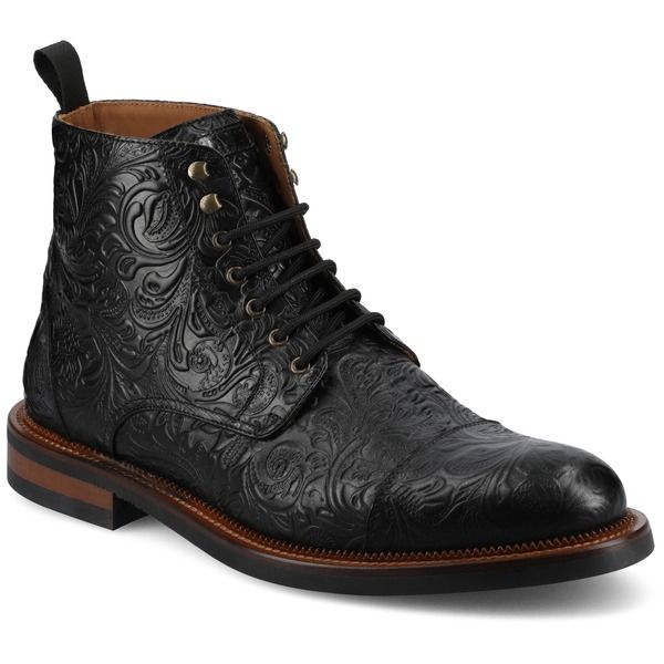 タフト メンズ シューズ ブーツ・レインブーツ TAFT Mens Rome Dress Boot Black Floral ブラック