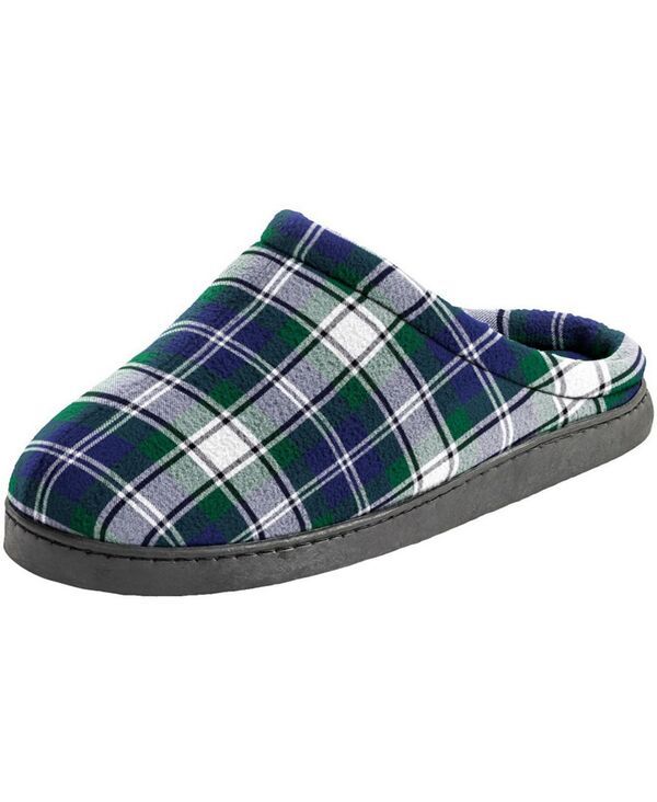 キングサイズ メンズ シューズ サンダル トール フリース KingSize Mens Big Tall Fleece Clog Slippers Hunter blue plaid ブルー