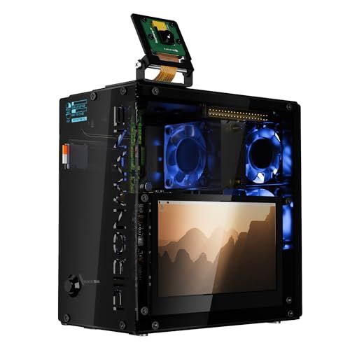 Raspberry Pi 5 用 ミニPCケース Pironman 5 Pro Max 4.3インチ タッチスクリーン搭載 OpenClaw AIエージェント対応 デュアルNVMe RAID 0/1 NAS カメラ・マイク・オーディオ内蔵 M 03ea30a0