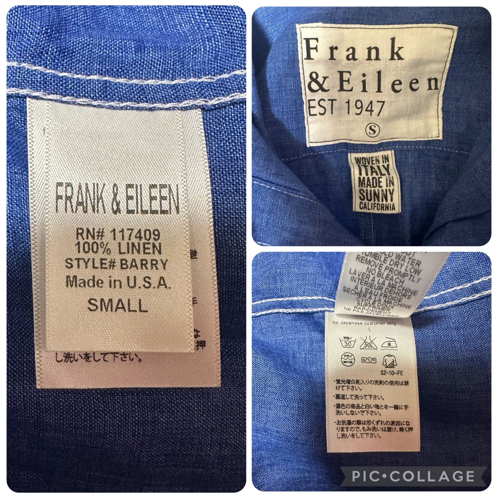 極美品 FRANK&EILEEN フランクアンドアイリーン リネン100% BARRY