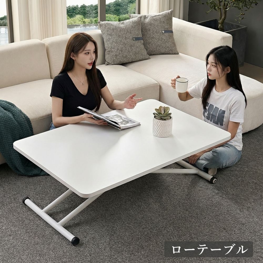SHUNOVO 新品 未使用品 昇降式テーブル 天板 補修跡 120 80 ガス圧 無 