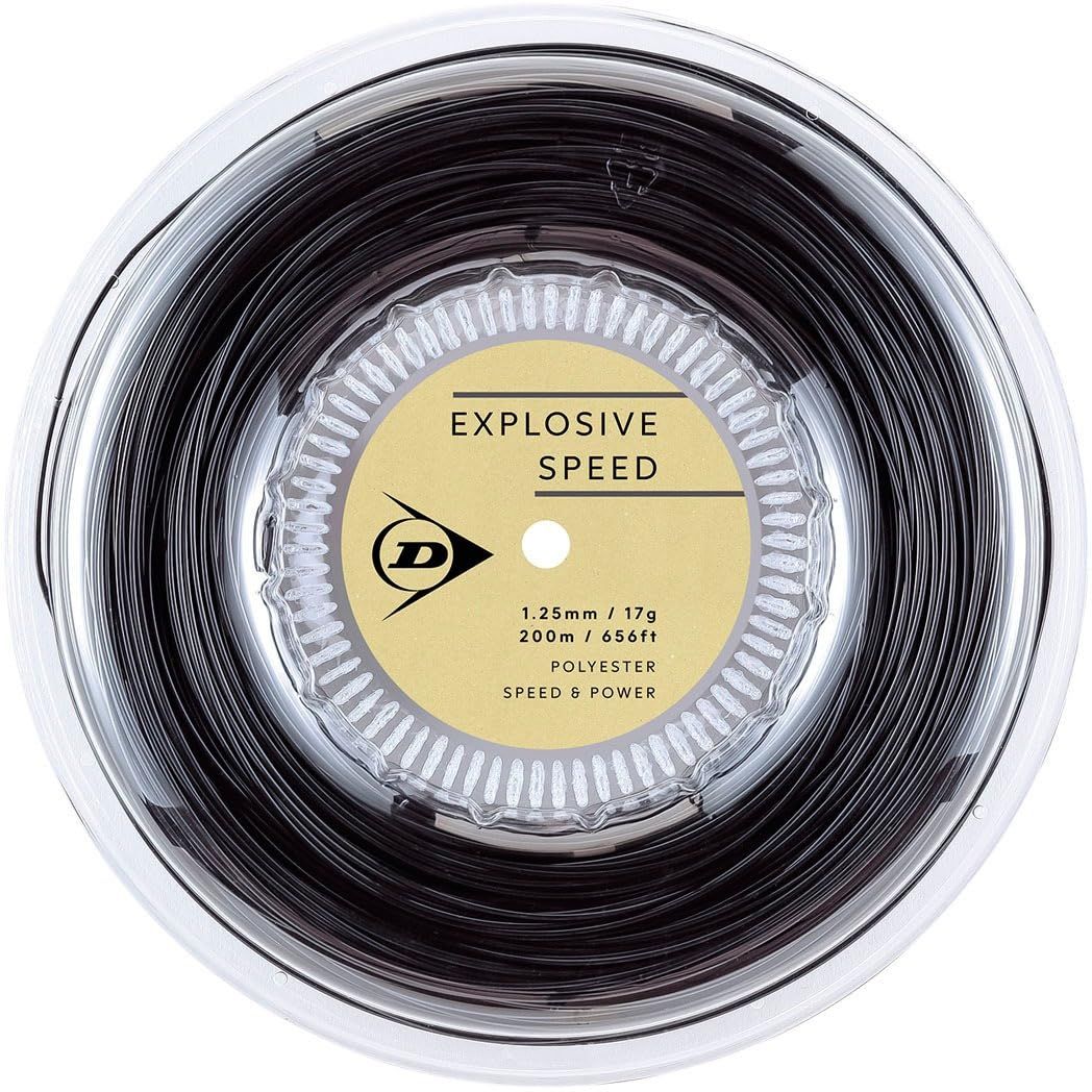 新品 ダンロップ(DUNLOP) テニス 硬式テニス ストリング EXPLOSIVE SPEED（エクスプロッシブ・スピード）ロール 200m ブラック 1.25/17G DSTA12021