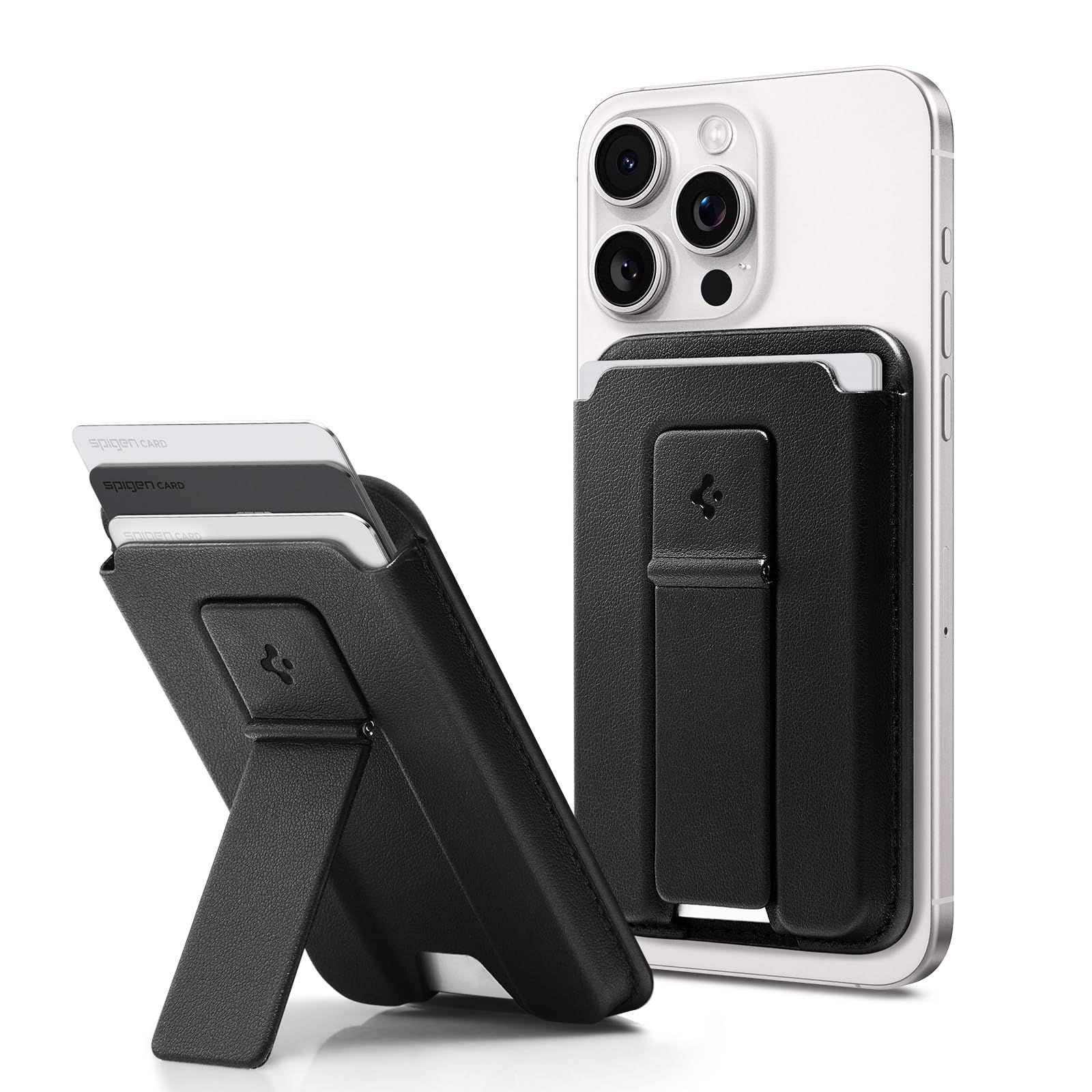新品 [Spigen] MagSafe対応 カードケース キックスタンド付き iPhone 17e/17/16/15/14/13/12シリーズ Pixel 10a スマホ カードケース マグネット付着 交通系 ICカード スマート・フォールド2・マグフィット