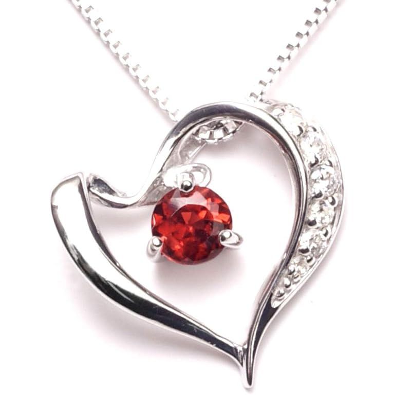 [A.UN jewelry] 鑑別済み ガーネット レディース ネックレス 誕生石 1月 プレゼント 人気 ブランド ニッケルフリー ペンダント 誕生日 女性