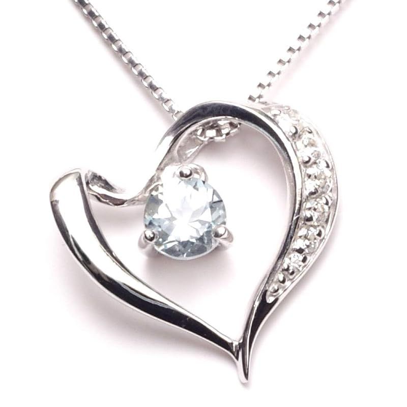 [A.UN jewelry] 鑑別済み アクアマリン レディース ネックレス 誕生石 3月 プレゼント 人気 ブランド ニッケルフリー ペンダント 誕生日 女性
