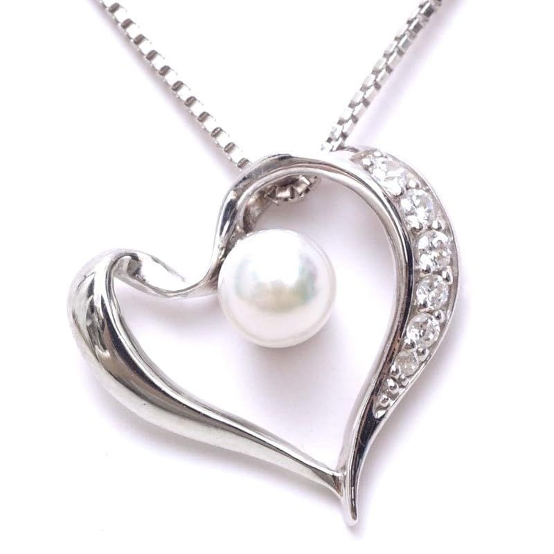 [A.UN jewelry] 誕生石 ハートネックレス アコヤパール レディース ネックレス 誕生石 6月 プレゼント 人気 ブランド ニッケルフリー ペンダント 誕生日 女性