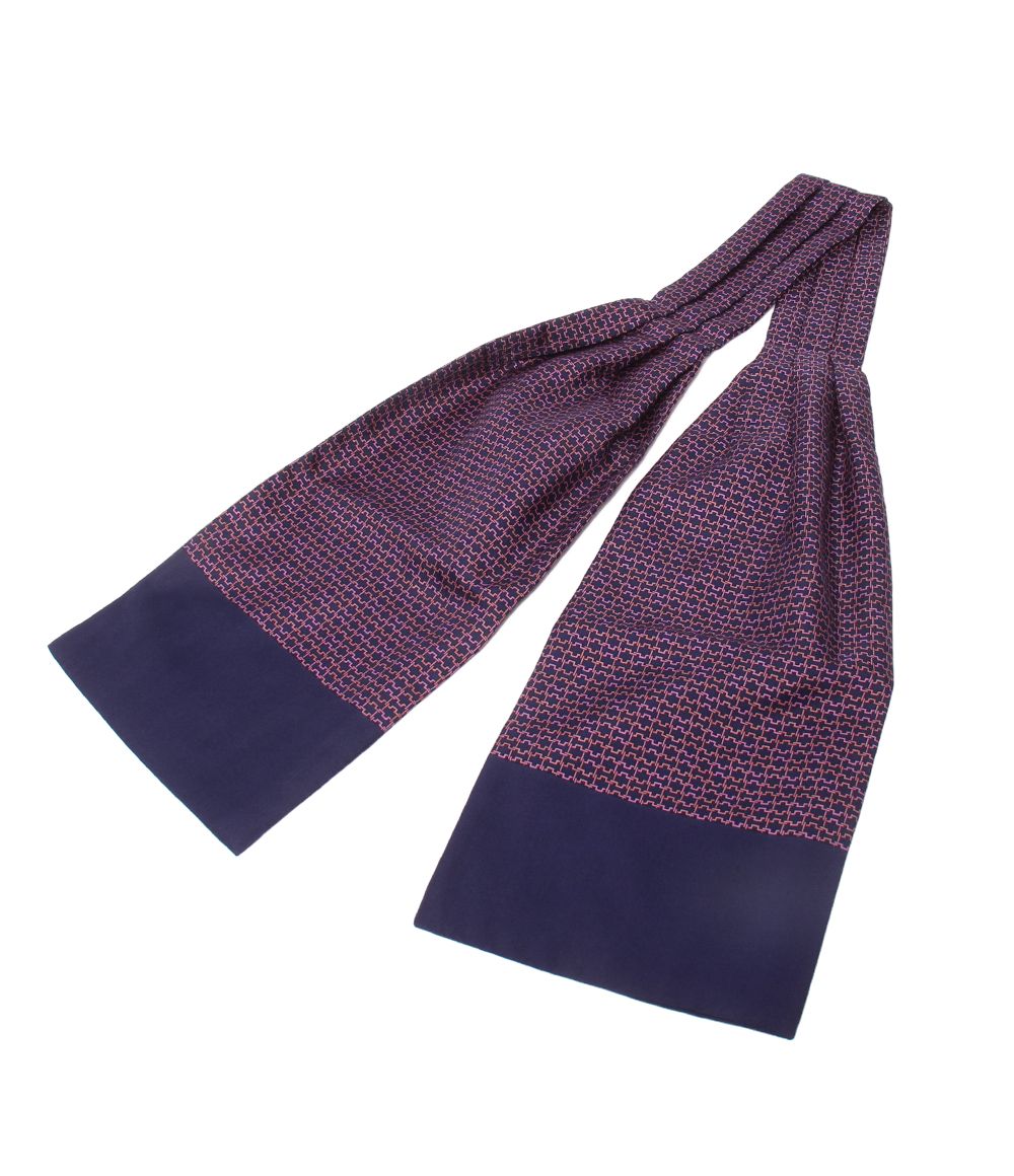 美品 エルメス アスコットタイ シルク100% メンズ HERMES