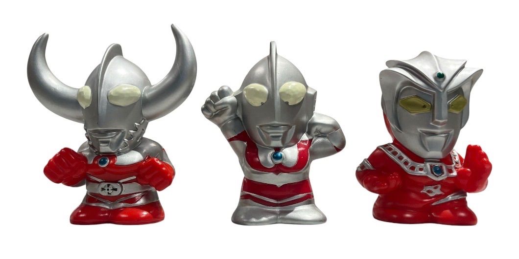 ウルトラマン】ソフビ 貯金箱 3体セット アストラ ウルトラの父 当時物