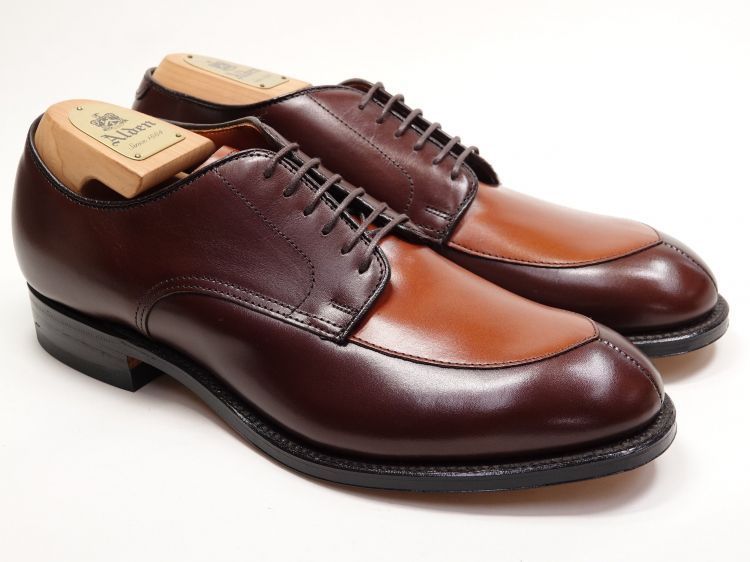 売り切り早い者勝ち　Alden　8.5　B/D ブラウン　シューツリー付　美品 807 / 0617 おすすめ!! 試着程度 オールデン コンビVチップ ブラウン