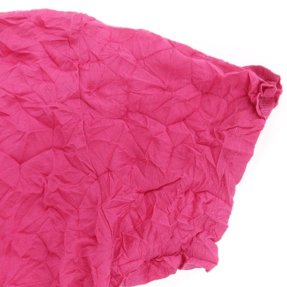 【中古】ミー イッセイミヤケ me ISSEY MIYAKE クラッシュ加工 半袖Ｔシャツ ショッキングピンク【サイズ表記なし(Mサイズ位)】【レディース】 中古】ミー イッセイミヤケ me ISSEY MIYAKE クラッシュ加工