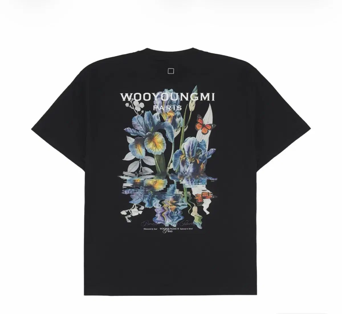 ウーヨンミ フラワー バックロゴ Tシャツ ブラック