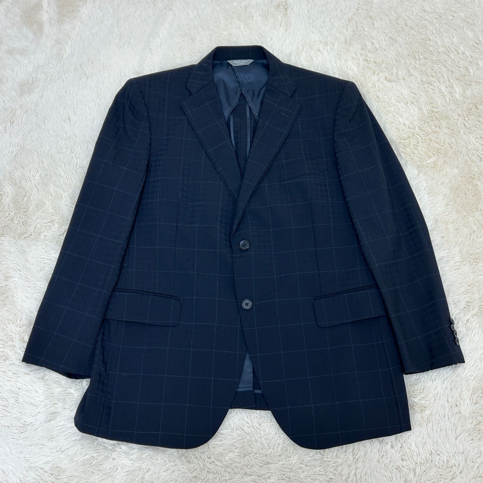 新品 Marie Claire homme スーツ ネイビー セットアップ M marie claire homme マリクレールオム メンズ スーツ セットアップ BB5
