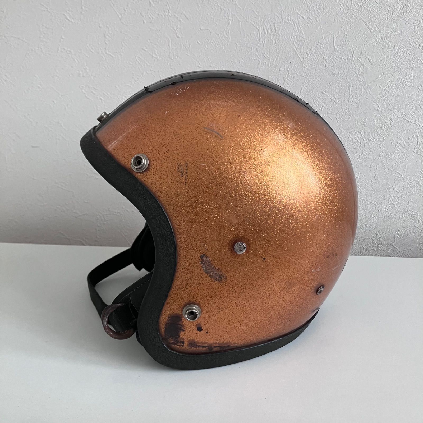 1960年代 LSI-4150☆ビンテージヘルメット ハーレー 金色 ラメ の LSI