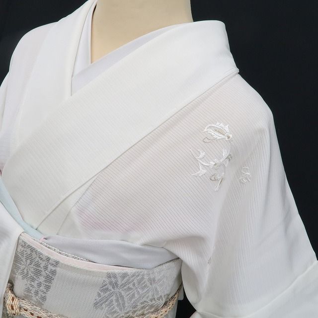新品・夏訪問着】絽 総刺繍 唐花 夏着物 正絹 仕付け糸付 トールサイズ