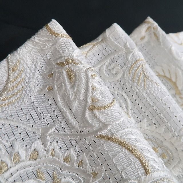 新品・夏訪問着】絽 総刺繍 唐花 夏着物 正絹 仕付け糸付 トールサイズ
