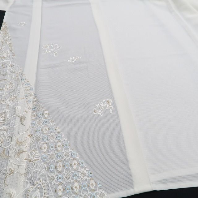 新品・夏訪問着】絽 総刺繍 唐花 夏着物 正絹 仕付け糸付 トールサイズ