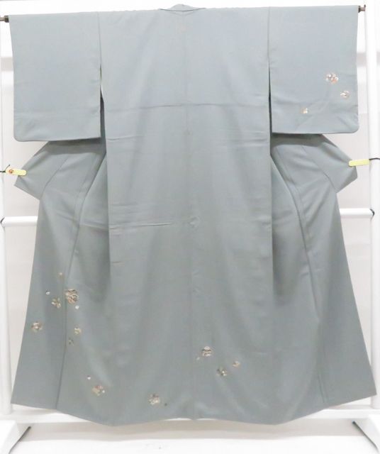 【京松】付下げ 刺繍 縫い紋 着物 正絹 身丈約156.5cm 裄丈約65cm kyo8z06-1240
