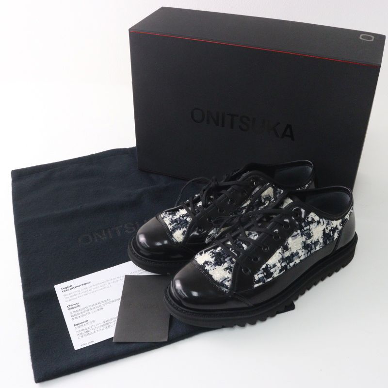 新品 未使用 THE ONITSUKA オニツカタイガー BLUCHER LO ブルッチャーロー ツイード切替レザーシューズ 24.5cm┃【2400015013633】