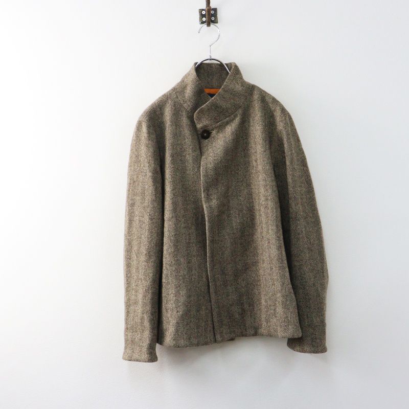 美品 パラスパレス Pal'las Palace ウールツイードスタンドカラージャケット 0 ブラウン／アウター 羽織り【2400015032283】