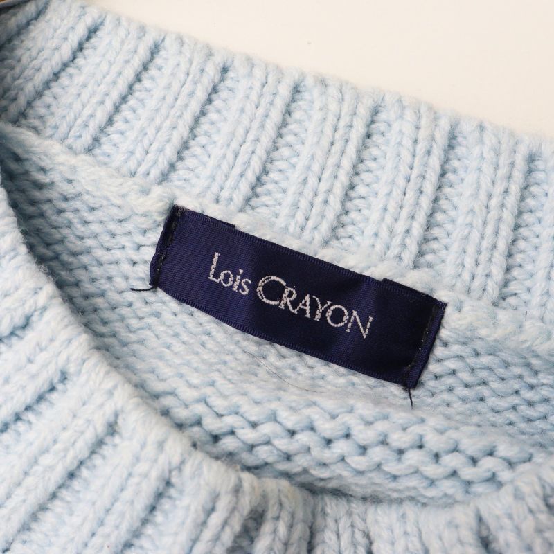 Lois CRAYON - ロイスクレヨン　ニット　ネイビー ロイスクレヨン Lois CRAYON ざっくり編み ニットプルオーバー M