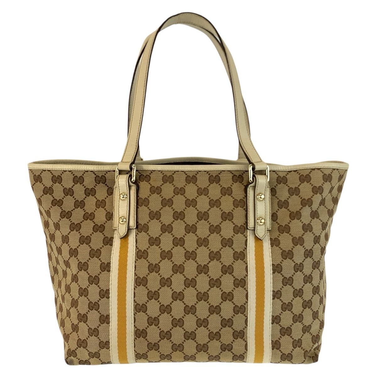 GUCCI グッチ シェリーライン ベージュ アイボリー ゴールド金具 GG