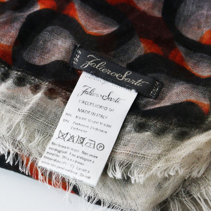 ファリエロサルティ Faliero Sarti 大判 ミクロモダール×カシミヤ 幾何