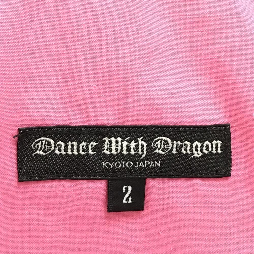 【超美品】ダンスウィズドラゴン パンツ ピンク×黒×グレー ニコちゃん スカル メンズ 2(M) ゴルフウェア Dance With Dragon