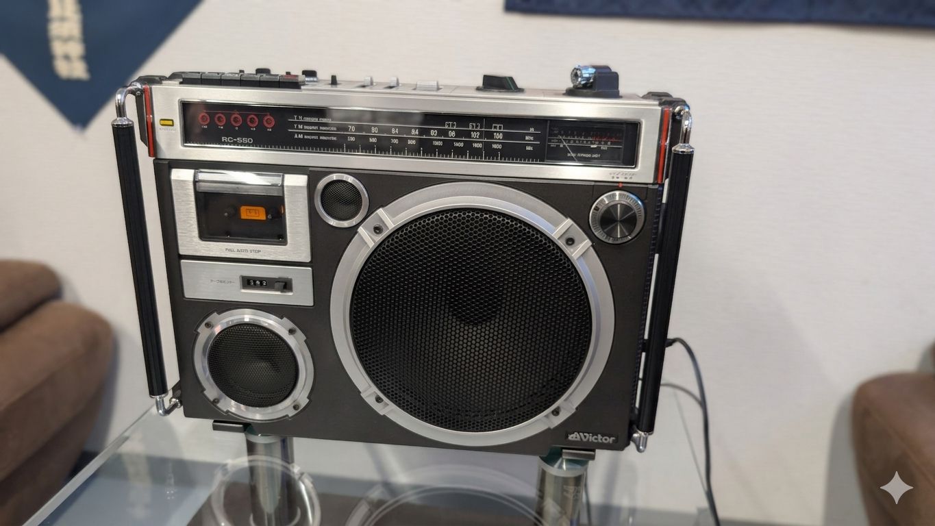 極美品/動作OK】Victor ビクター RC-550 ラジカセ 大型大口径ウーハー