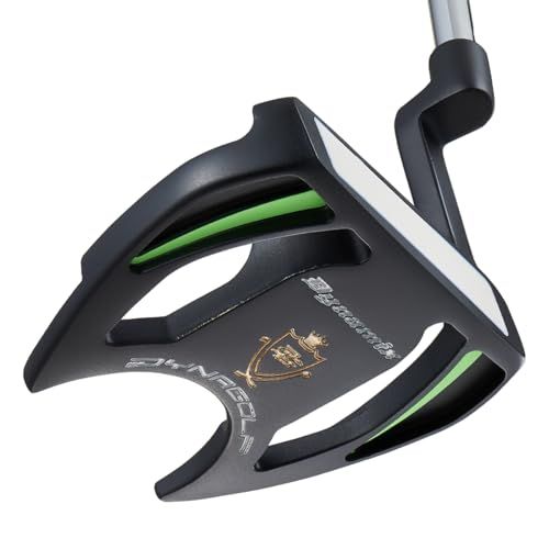 ダイナミクスパター マレット型 グリップ 太め 初心者 大きめヘッド 34インチ 安定 スコアアップ ゴルフ クラブ メンズ 黒 緑as 4dfdef10
