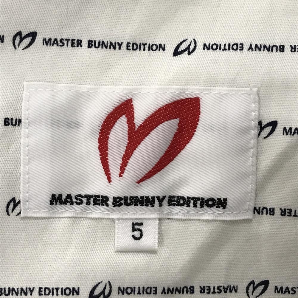 【美品】マスターバニー パンツ ネイビー 織生地 ロゴ白 メンズ 5(L) ゴルフウェア MASTER BUNNY EDITION