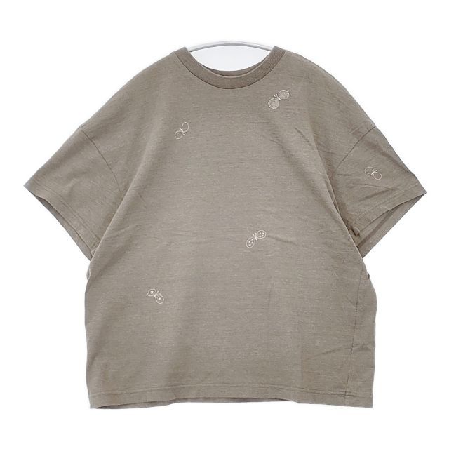 mina perhonen WS8174 choucho 刺繍 半袖Tシャツ カットソー グレー