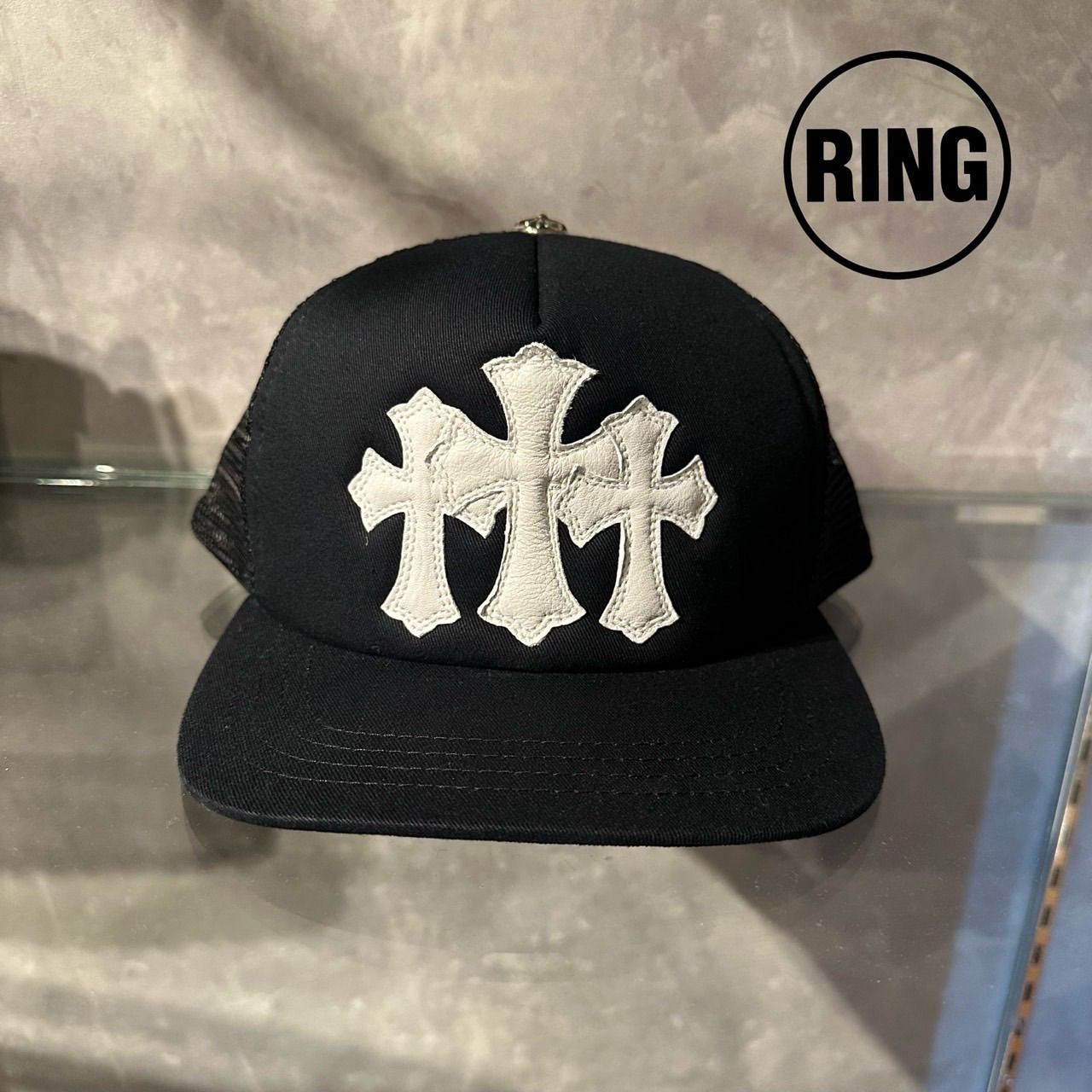Chrome Hearts 3Cemetery Cross Patch TRUCKER CAP
