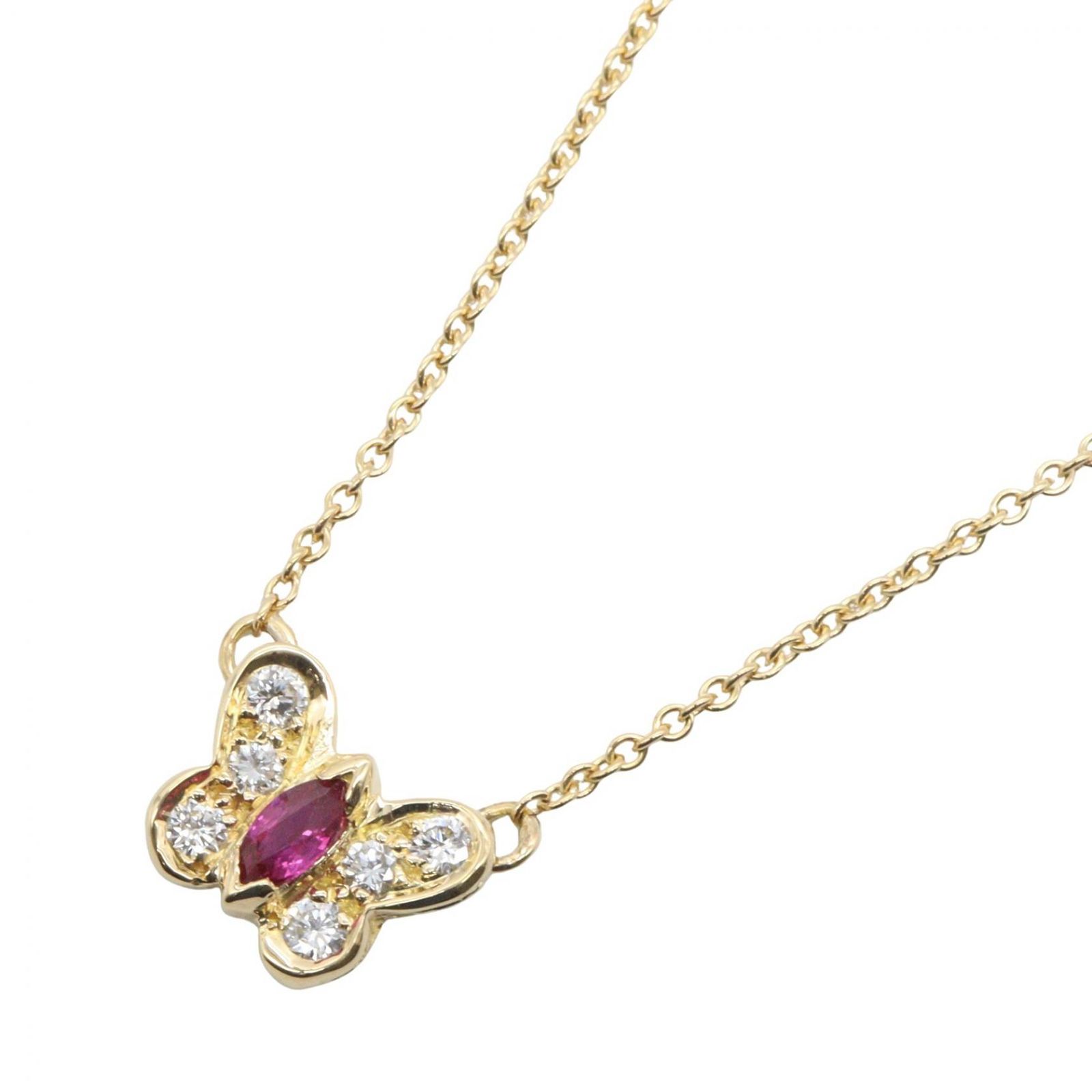 Van Cleef & Arpels ヴァンクリーフ＆アーペル パピヨン ルビー ダイヤ ネックレス ネックレス