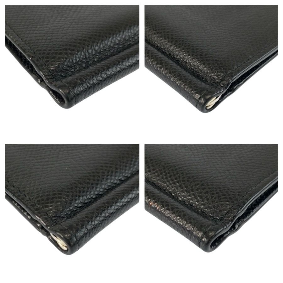 美品 BALLY バリー ブラック 黒 シルバー金具 レザー カードケース 