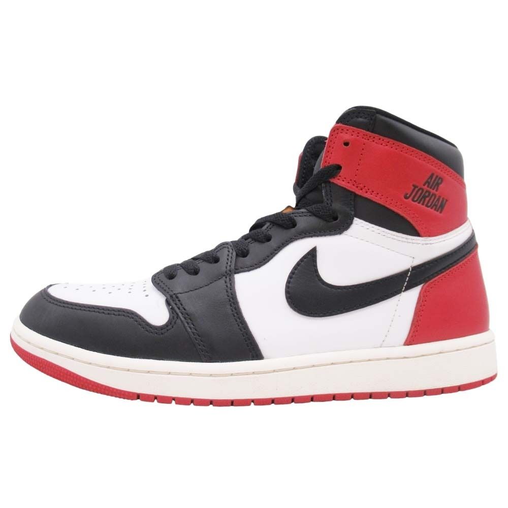 良品 NIKE ナイキ AIR JORDAN 1 RETRO HIGH OG BLACK TOE REIMAGINED DZ5485-106 つま黒 スニーカー エアジョーダン 28.0 白黒赤 メンズ 古着 中古 USED