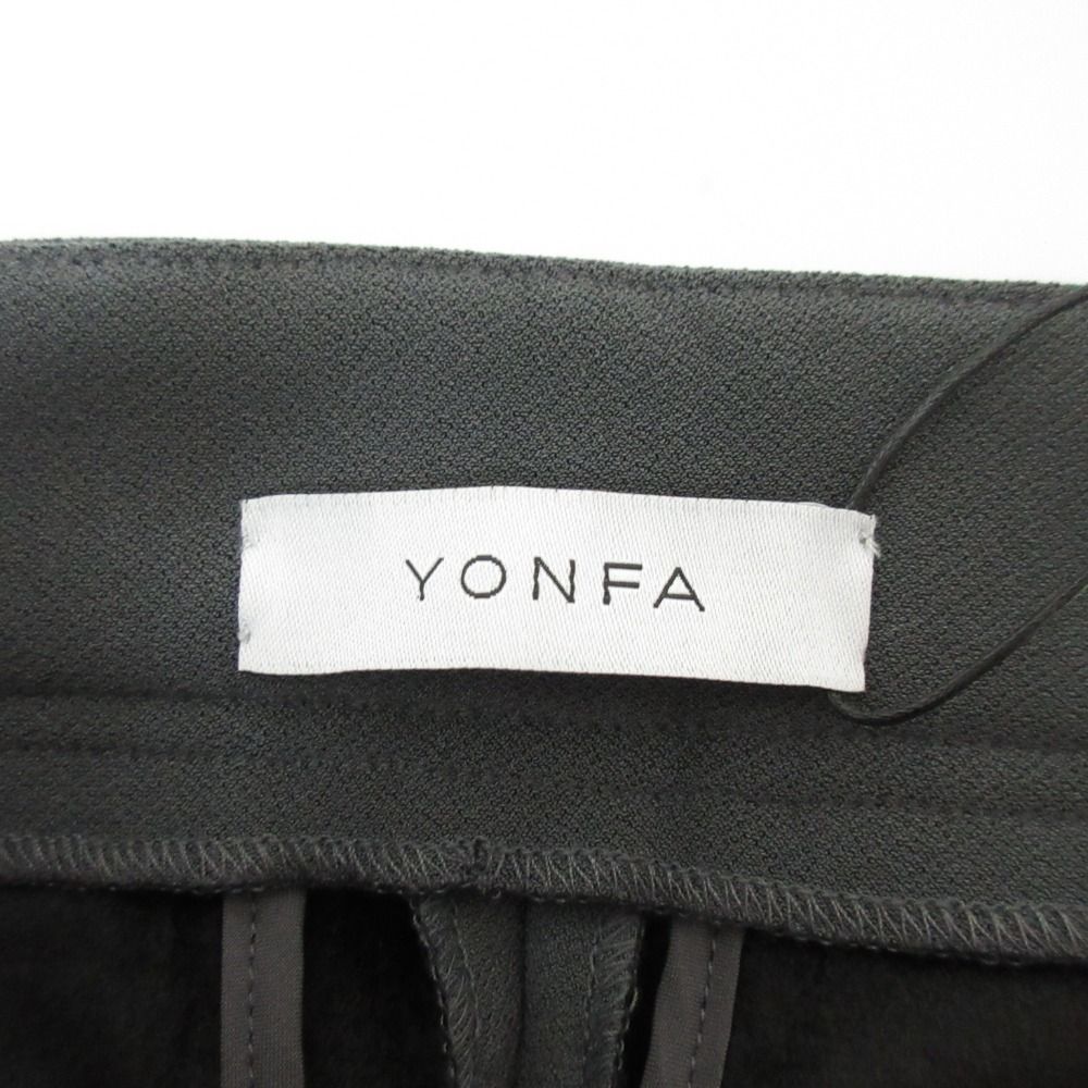 美品 YONFA ヨンファ 裏起毛 ストレッチ スラックス パンツ サイズM