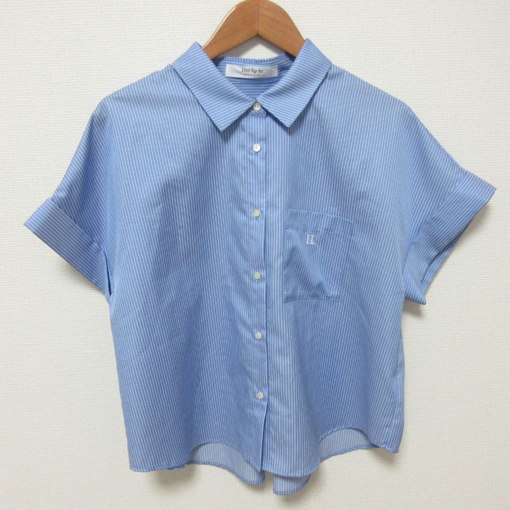 美品 herlipto ハーリップトゥ Pencil Stripe Shirt ストライプ 